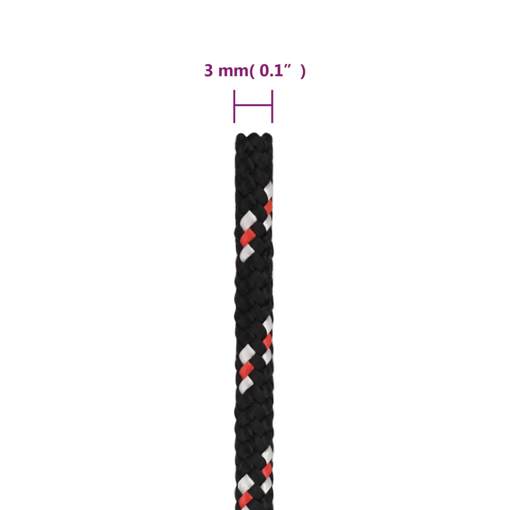 Brodski konop crni 3 mm 50 m od polipropilena
