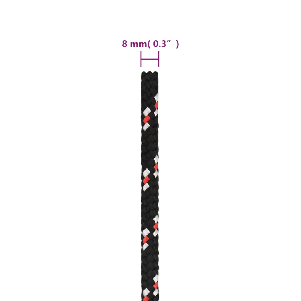 Brodski konop crni 8 mm 50 m od polipropilena