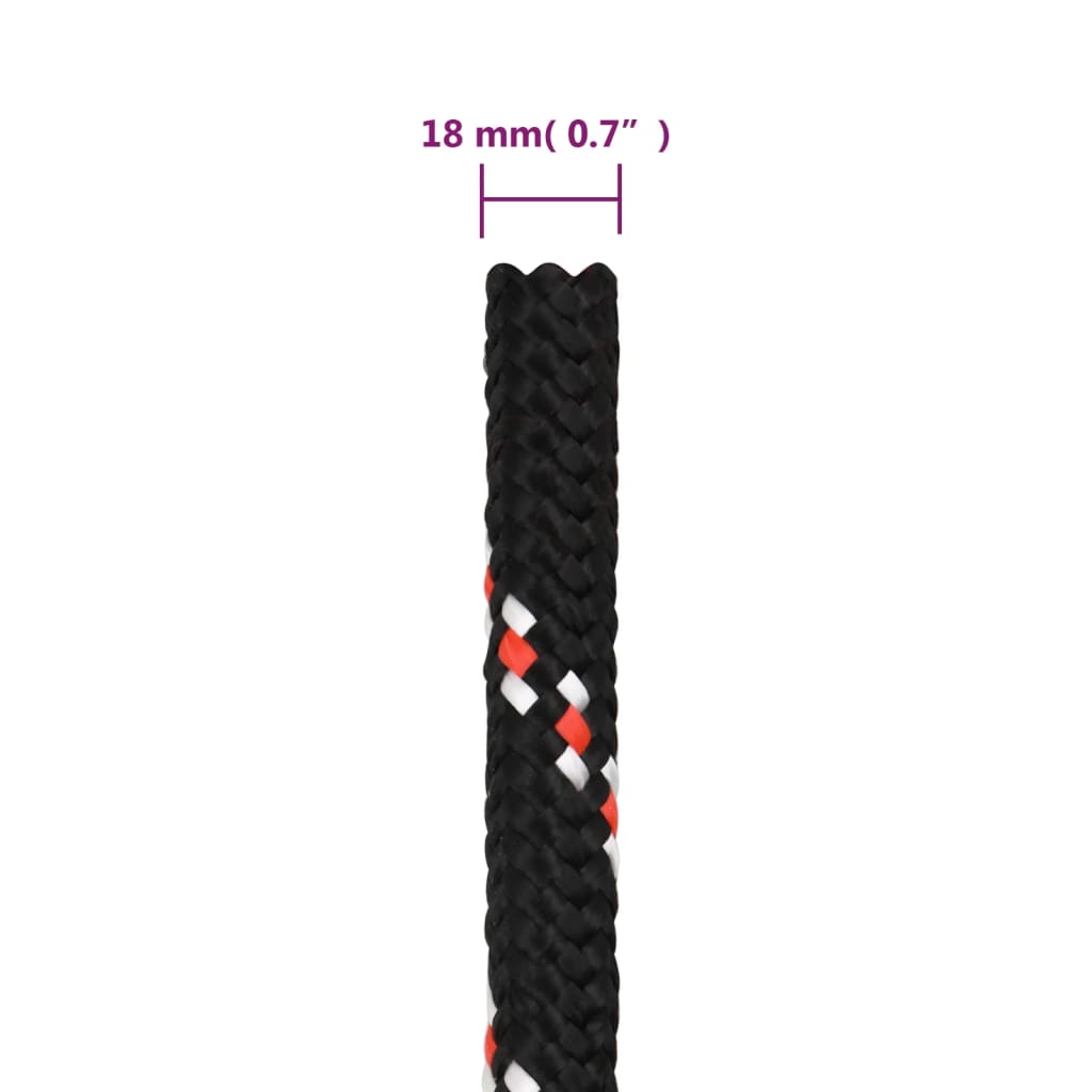 Brodski konop crni 18 mm 100 m od polipropilena