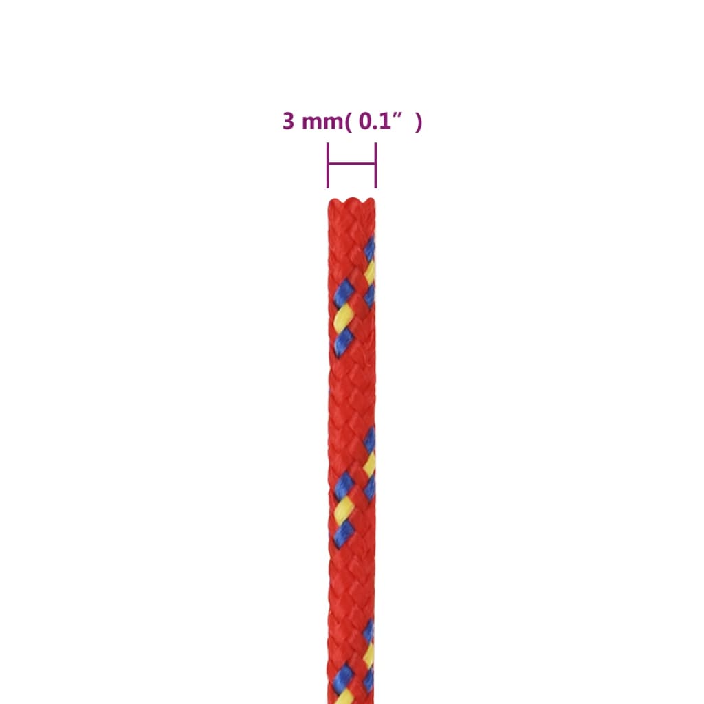 Brodski konop crveni 3 mm 50 m od polipropilena