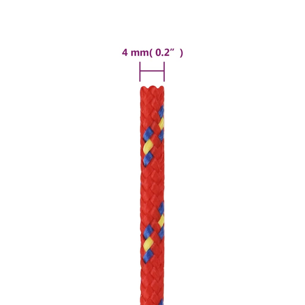 Brodski konop crveni 4 mm 100 m od polipropilena