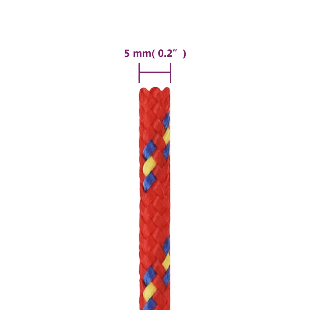 Brodski konop crveni 5 mm 50 m od polipropilena