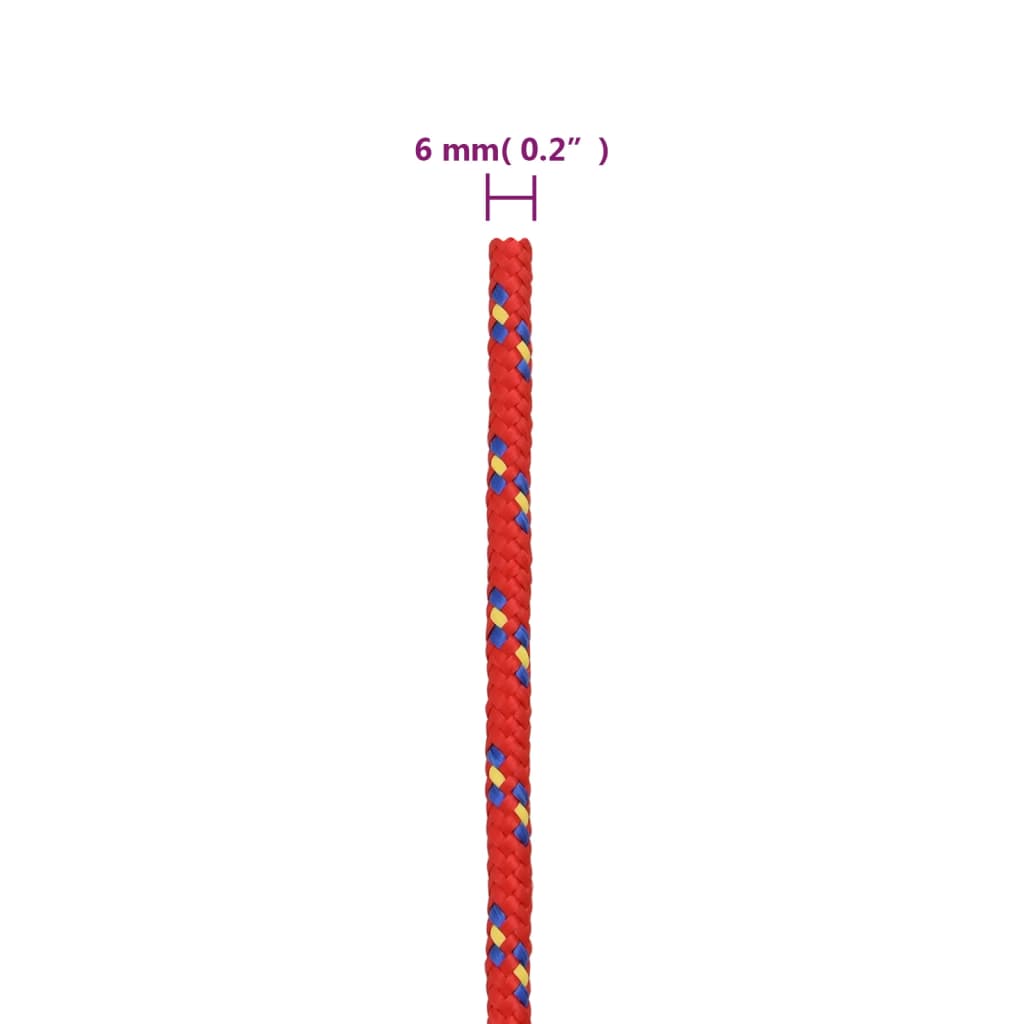 Brodski konop crveni 6 mm 50 m od polipropilena