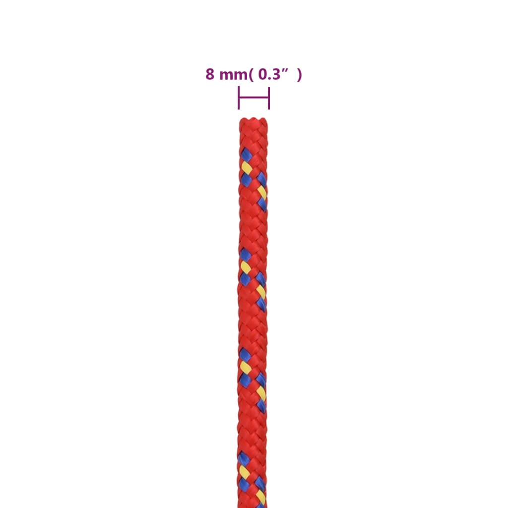 Brodski konop crveni 8 mm 50 m od polipropilena