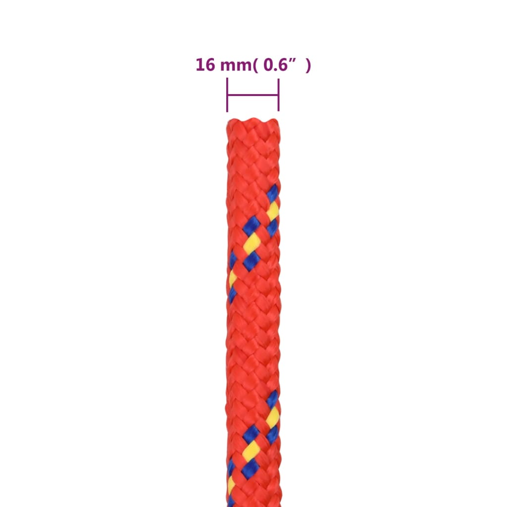 Brodski konop crveni 16 mm 25 m od polipropilena