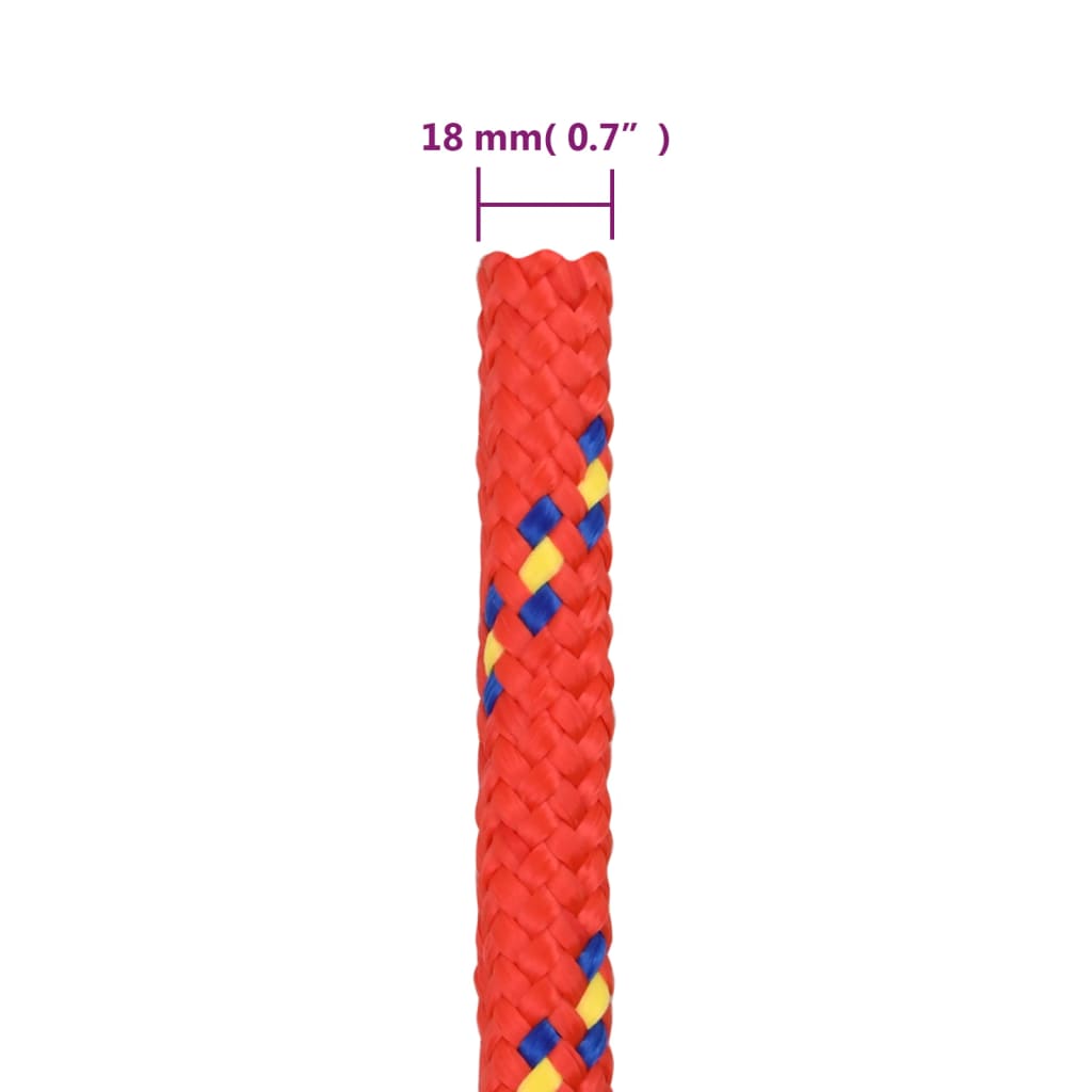 Brodski konop crveni 18 mm 25 m od polipropilena