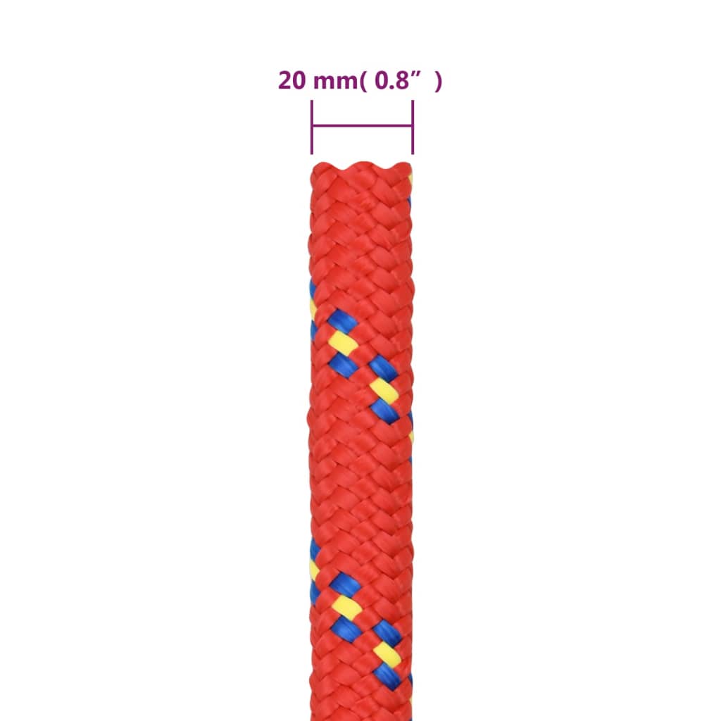 Brodski konop crveni 20 mm 50 m od polipropilena