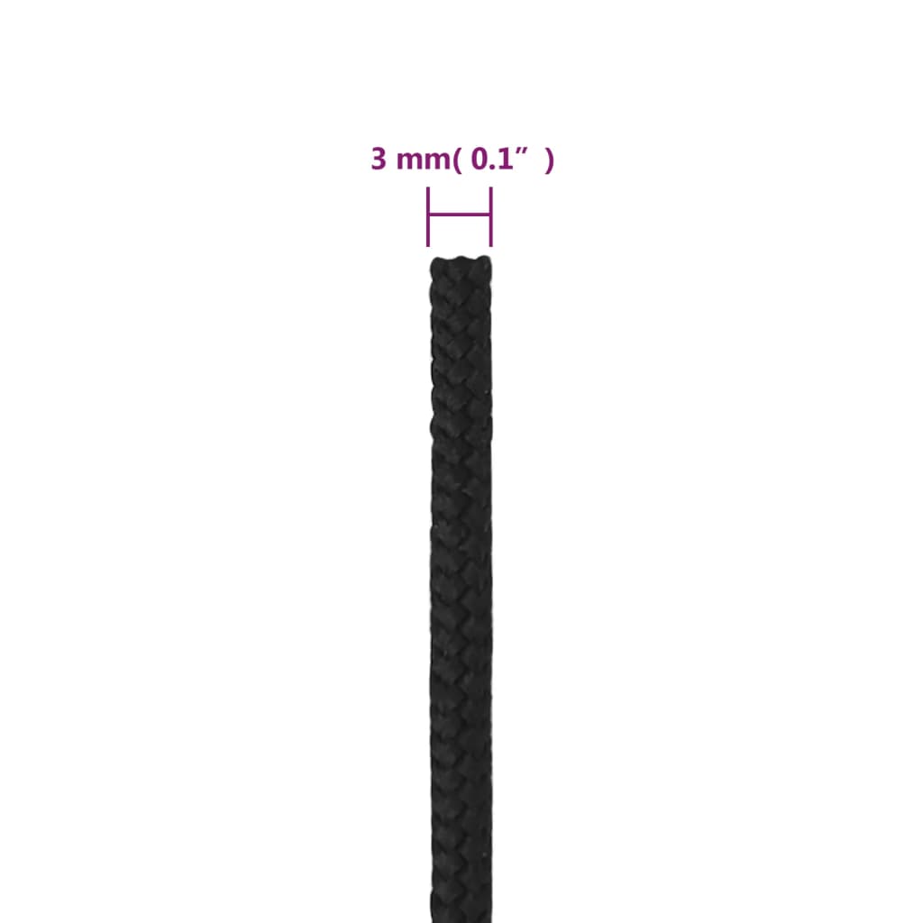 Brodski konop tamnocrni 3 mm 500 m od polipropilena