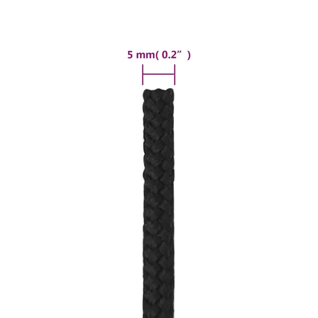 Brodski konop tamnocrni 5 mm 25 m od polipropilena