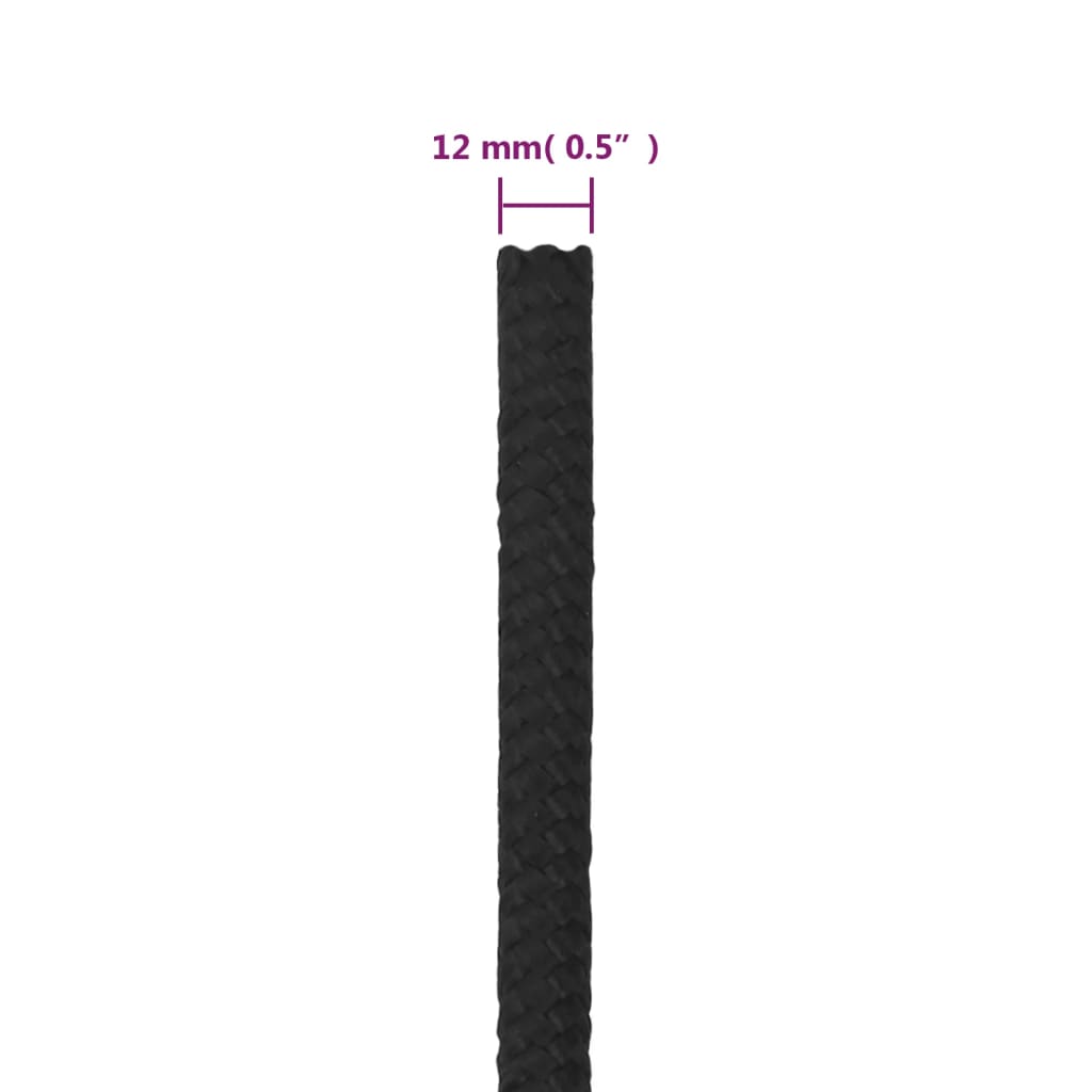 Brodski konop tamnocrni 12 mm 25 m od polipropilena
