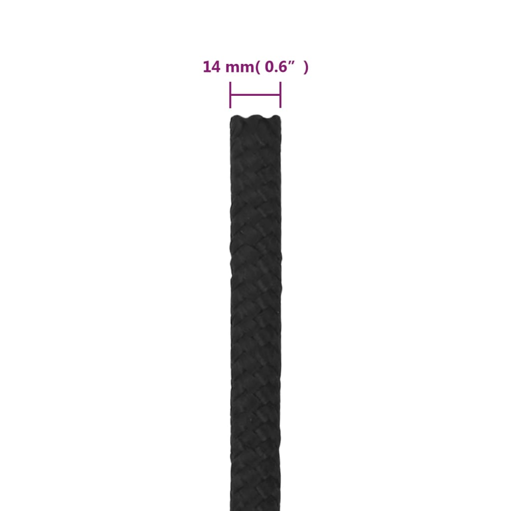 Brodski konop tamnocrni 14 mm 25 m od polipropilena