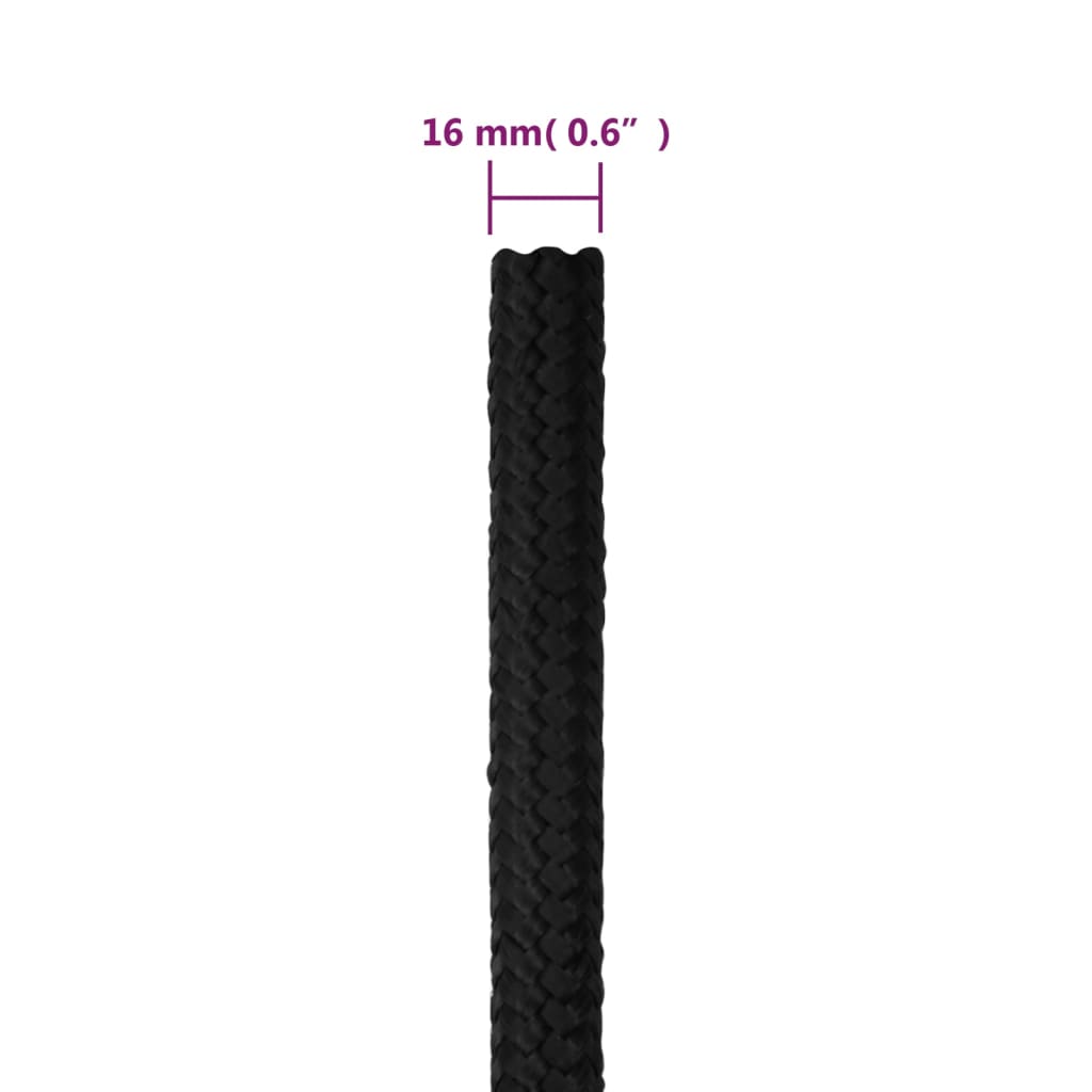 Brodski konop tamnocrni 16 mm 250 m od polipropilena