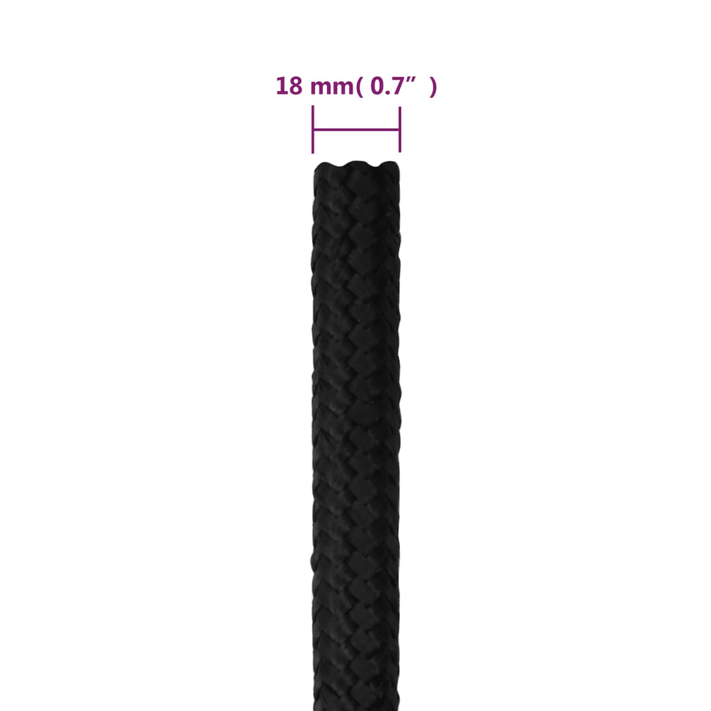 Brodski konop tamnocrni 18 mm 50 m od polipropilena
