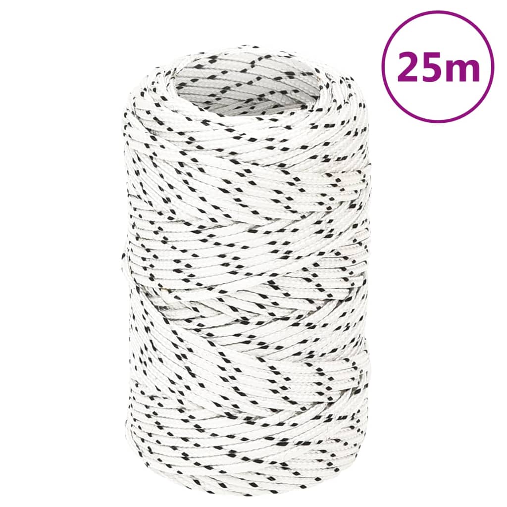Pleteni brodski konop bijeli 2 mm x 25 m poliesterski