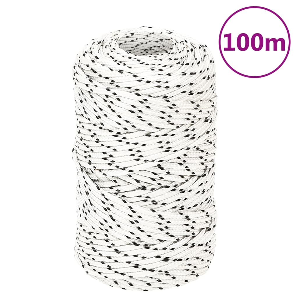 Pleteni brodski konop bijeli 2 mm x 100 m poliesterski