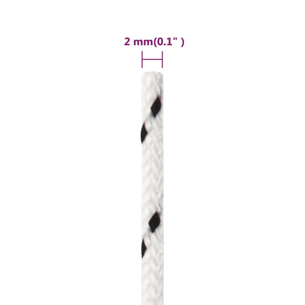 Pleteni brodski konop bijeli 2 mm x 500 m poliesterski