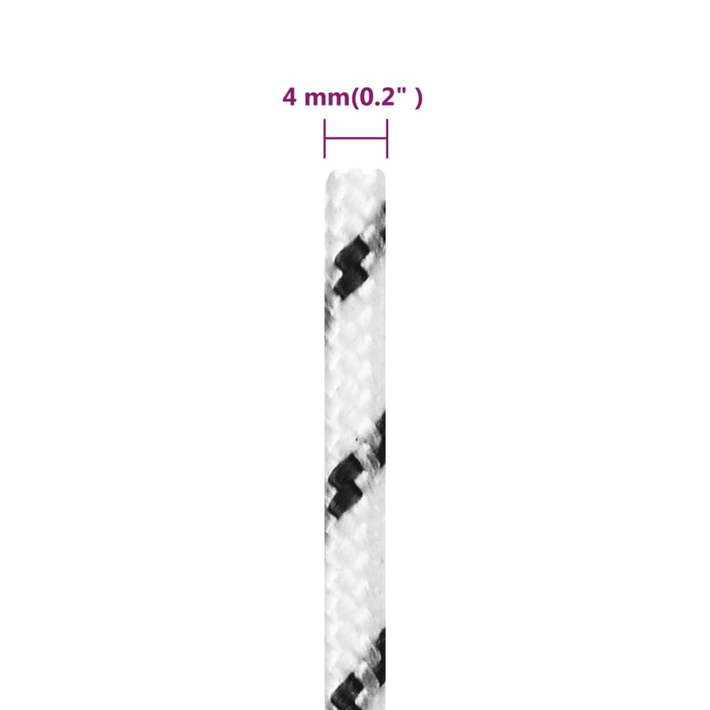 Pleteni brodski konop bijeli 4 mm x 250 m poliesterski
