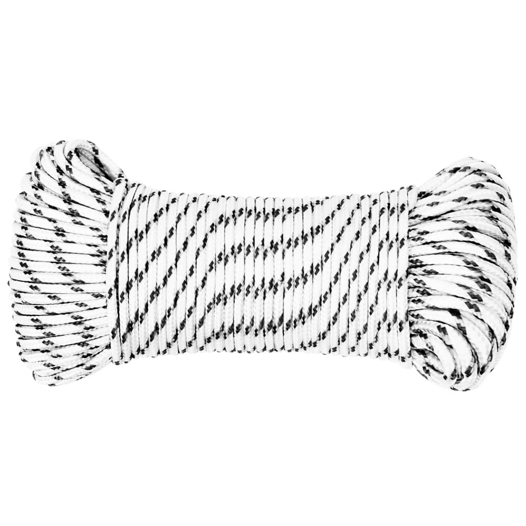 Pleteni brodski konop bijeli 5 mm x 25 m poliesterski