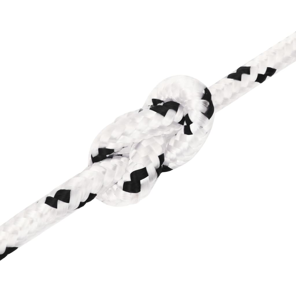 Pleteni brodski konop bijeli 6 mm x 100 m poliesterski