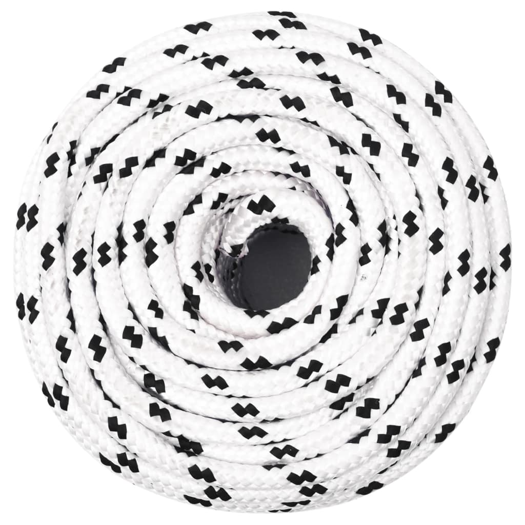 Pleteni brodski konop bijeli 8 mm x 25 m poliesterski