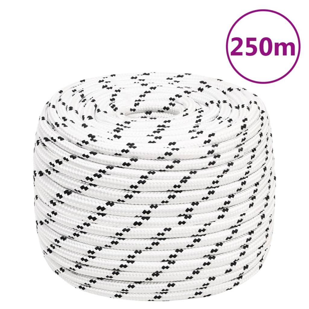Pleteni brodski konop bijeli 14 mm x 250 m poliesterski