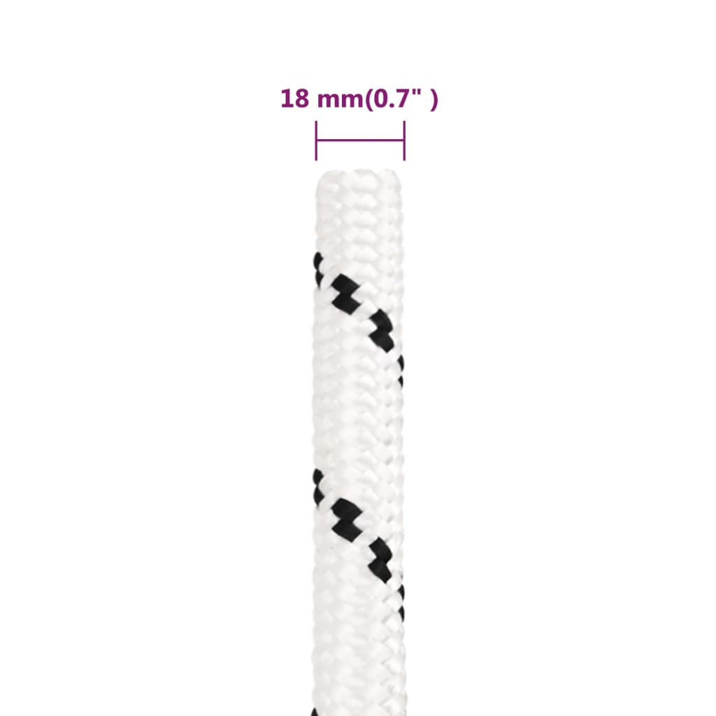 Radno uže bijeli 18 mm 50 m poliestersko