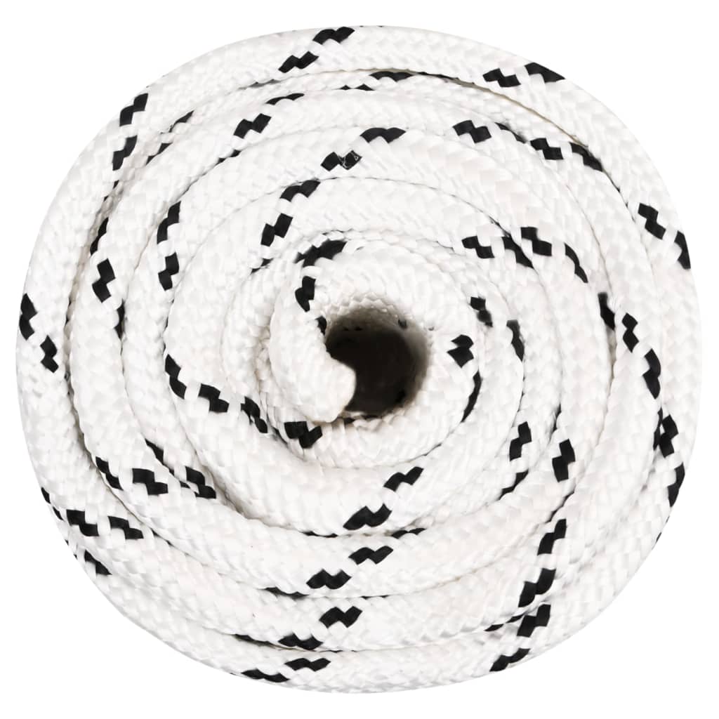 Pleteni brodski konop bijeli 20 mm x 100 m poliesterski