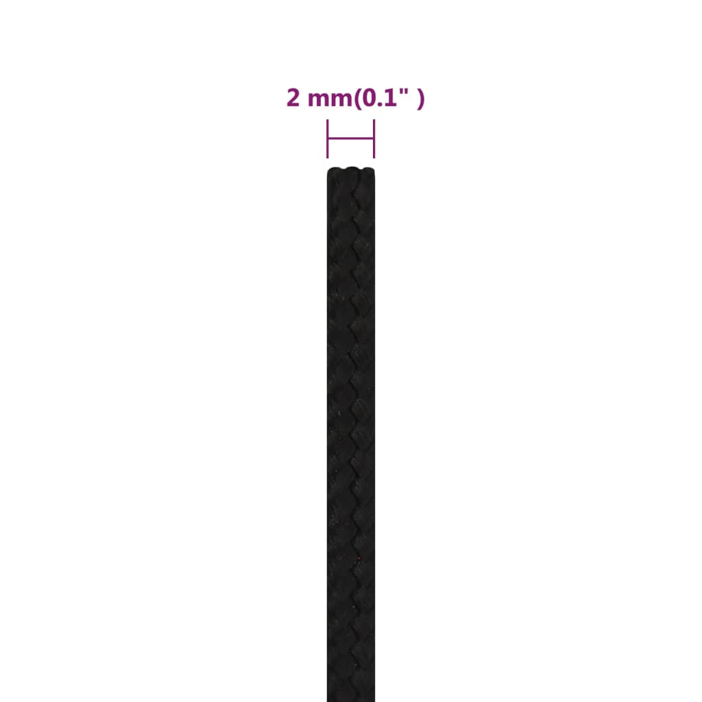 Radno uže crno 2 mm 250 m poliestersko