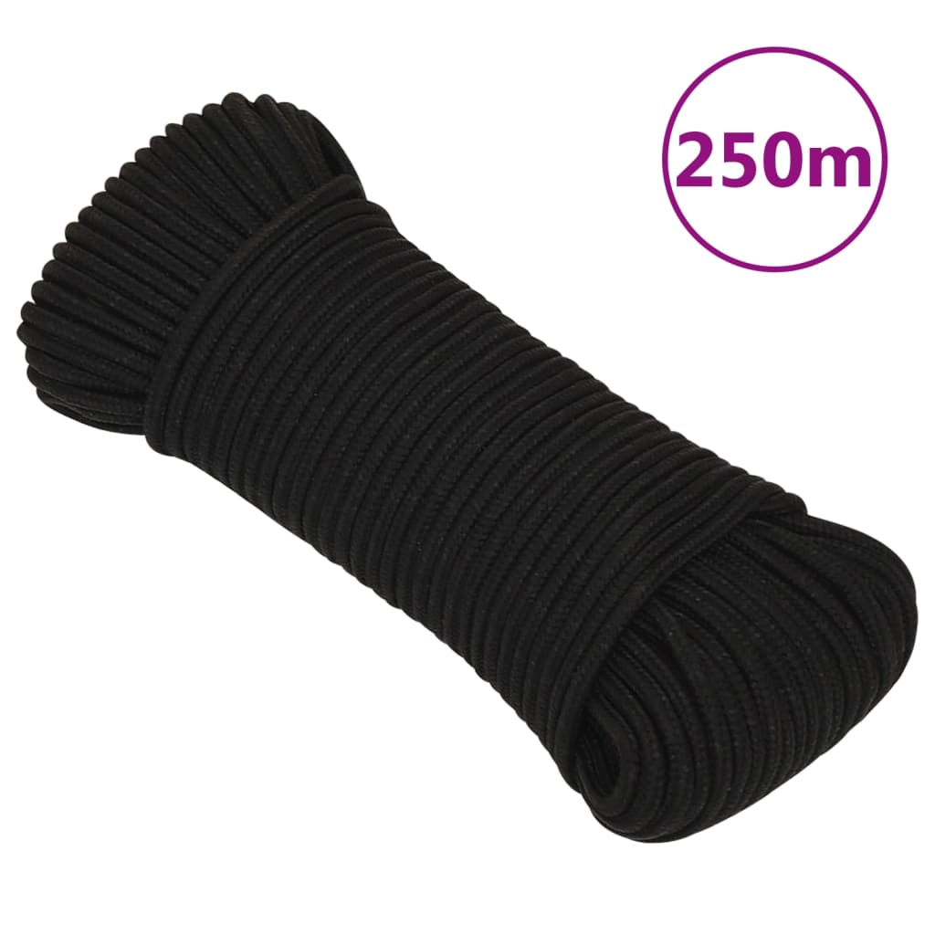 Radno uže crno 3 mm 250 m poliestersko