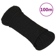 Radno uže crno 5 mm 100 m poliestersko
