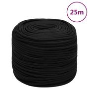 Radno uže crno 6 mm 25 m poliestersko