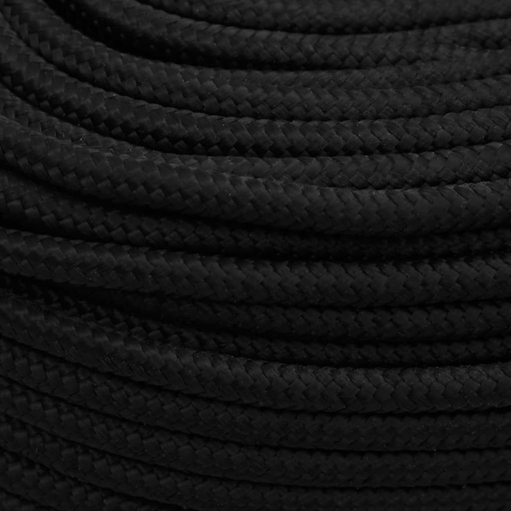 Radno uže crno 6 mm 100 m poliestersko
