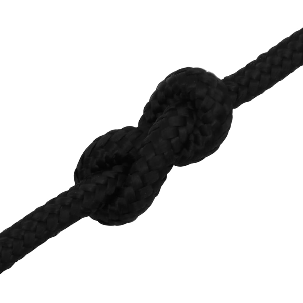 Radno uže crno 8 mm 25 m poliestersko