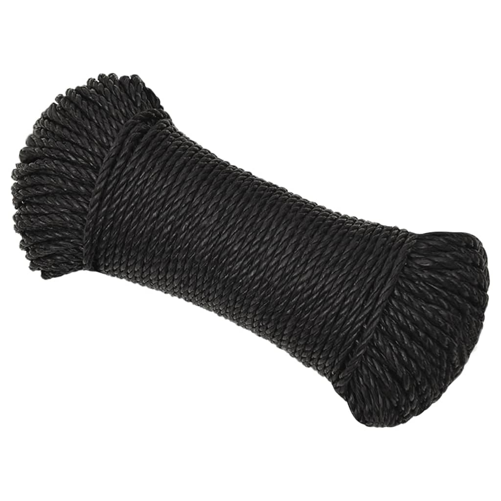 Radno uže crni 6 mm 25 m od polipropilena