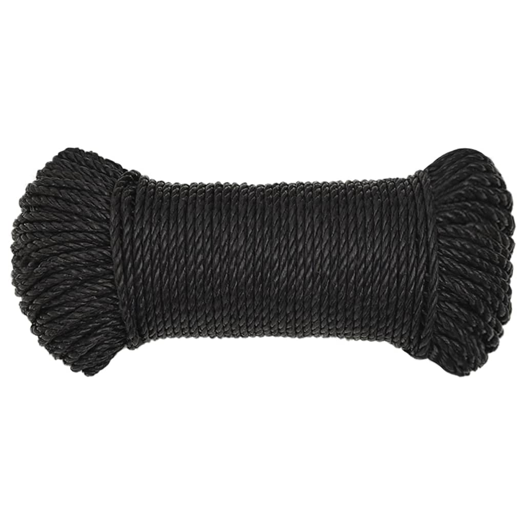 Radno uže crno 6 mm 100 m od polipropilena
