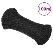 Radno uže crno 8 mm 100 m od polipropilena