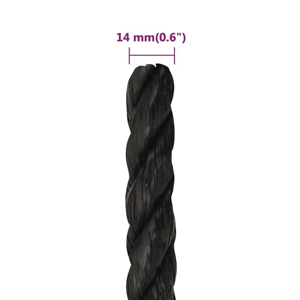 Radno uže crni 14 mm 50 m od polipropilena