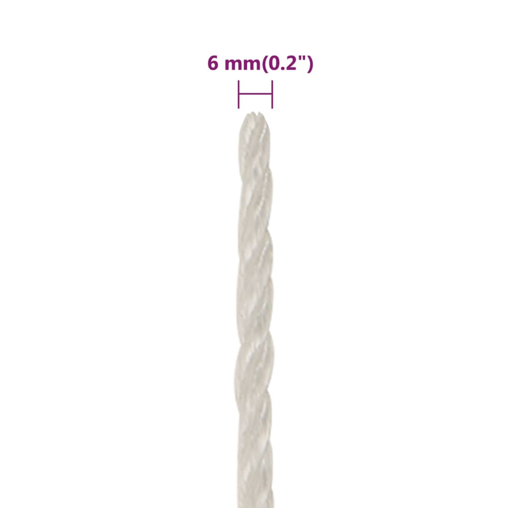 Radno uže bijeli 6 mm 50 m od polipropilena
