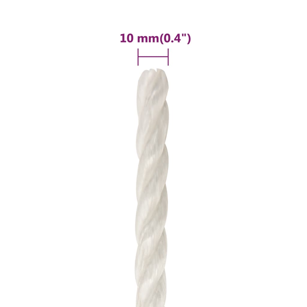Radno uže bijeli 10 mm 250 m od polipropilena