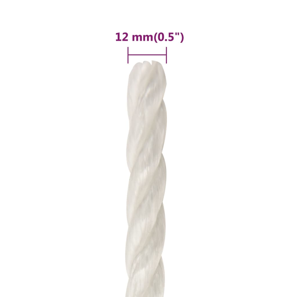 Radno uže bijelo 12 mm 500 m od polipropilena