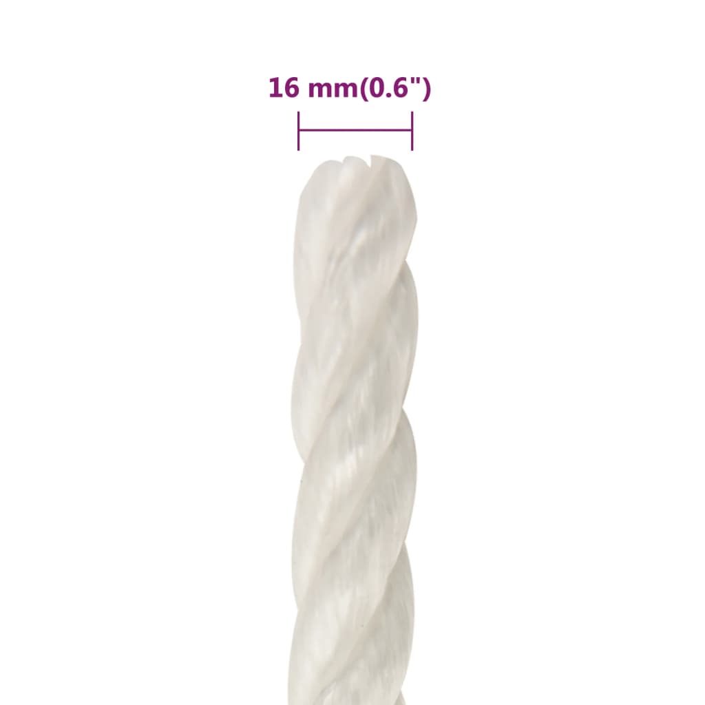 Radno uže bijeli 16 mm 25 m od polipropilena