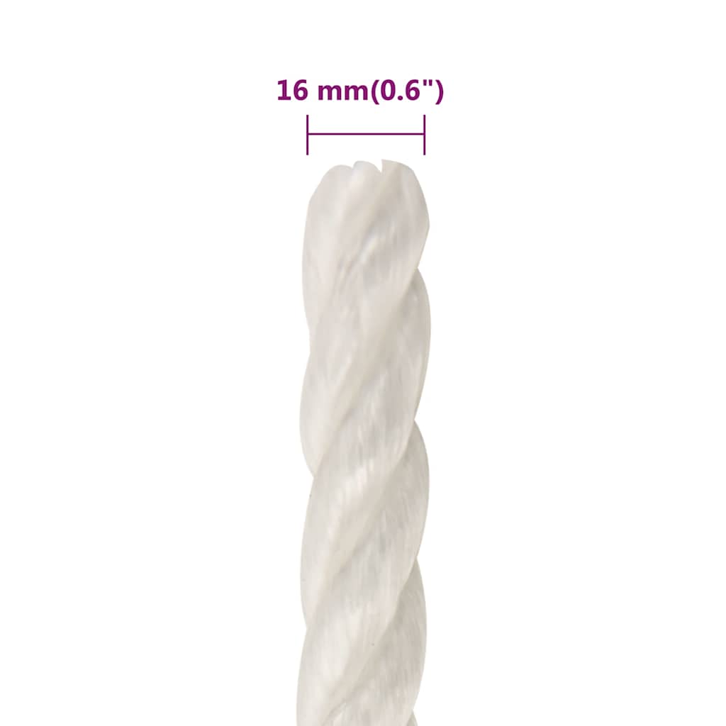 Radno uže bijelo 16 mm 100 m od polipropilena