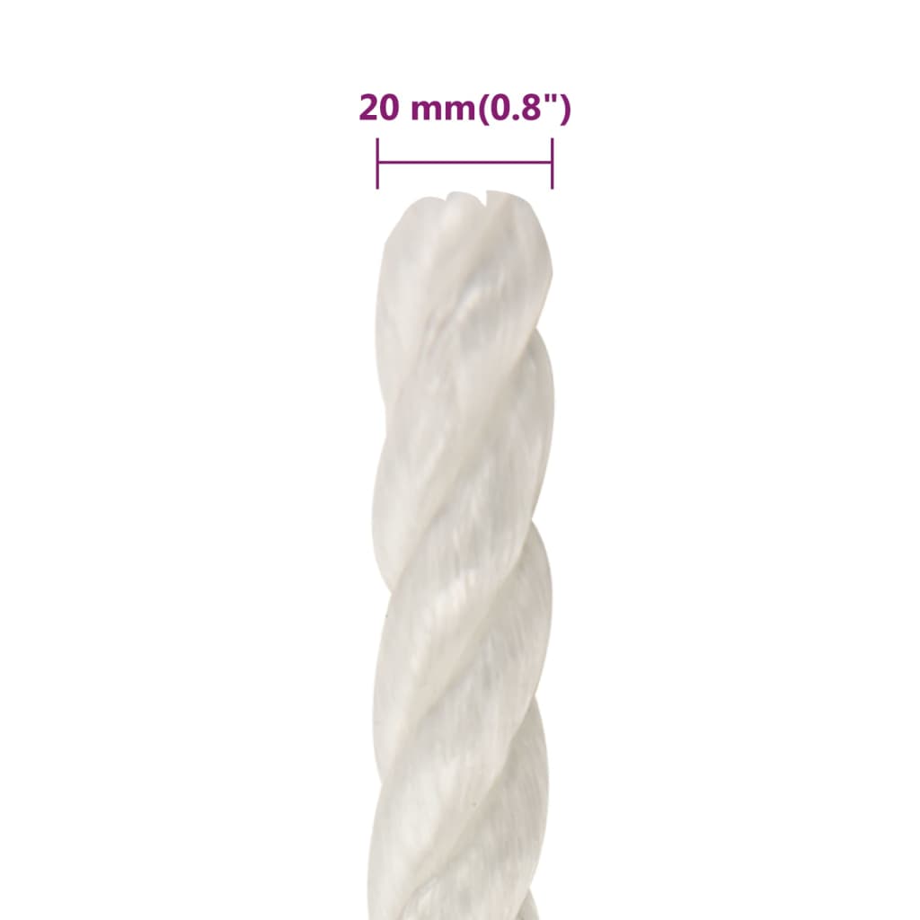 Radno uže bijeli 20 mm 50 m od polipropilena