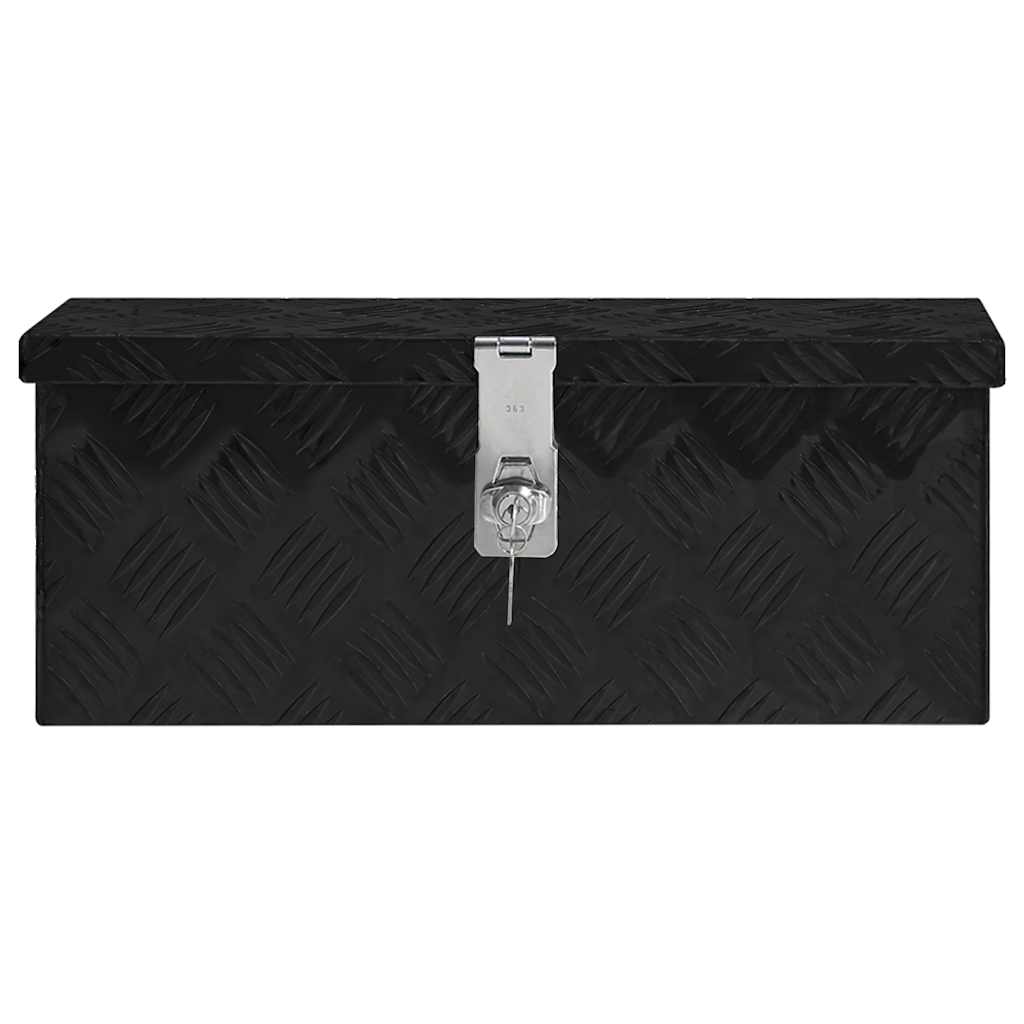 Kutija za pohranu crna 50x15x20,5 cm aluminijska