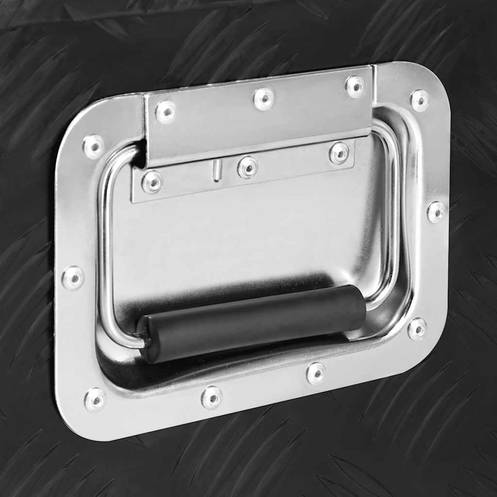 Kutija za pohranu crna 60 x 23,5 x 23 cm aluminijska