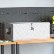 Kutija za pohranu srebrna 70 x 31 x 27 cm aluminijska