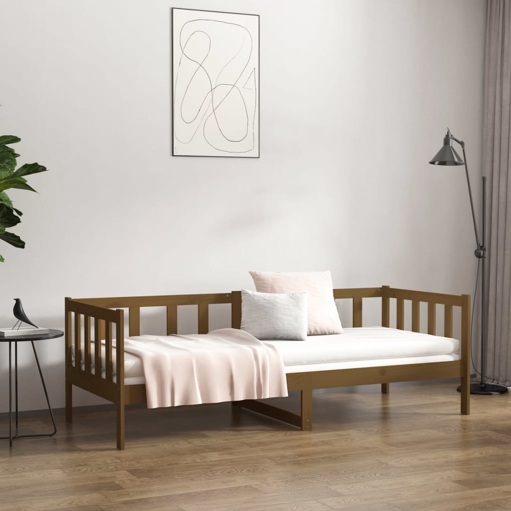 Dnevni ležaj smeđa boja meda 80 x 200 cm od masivne borovine