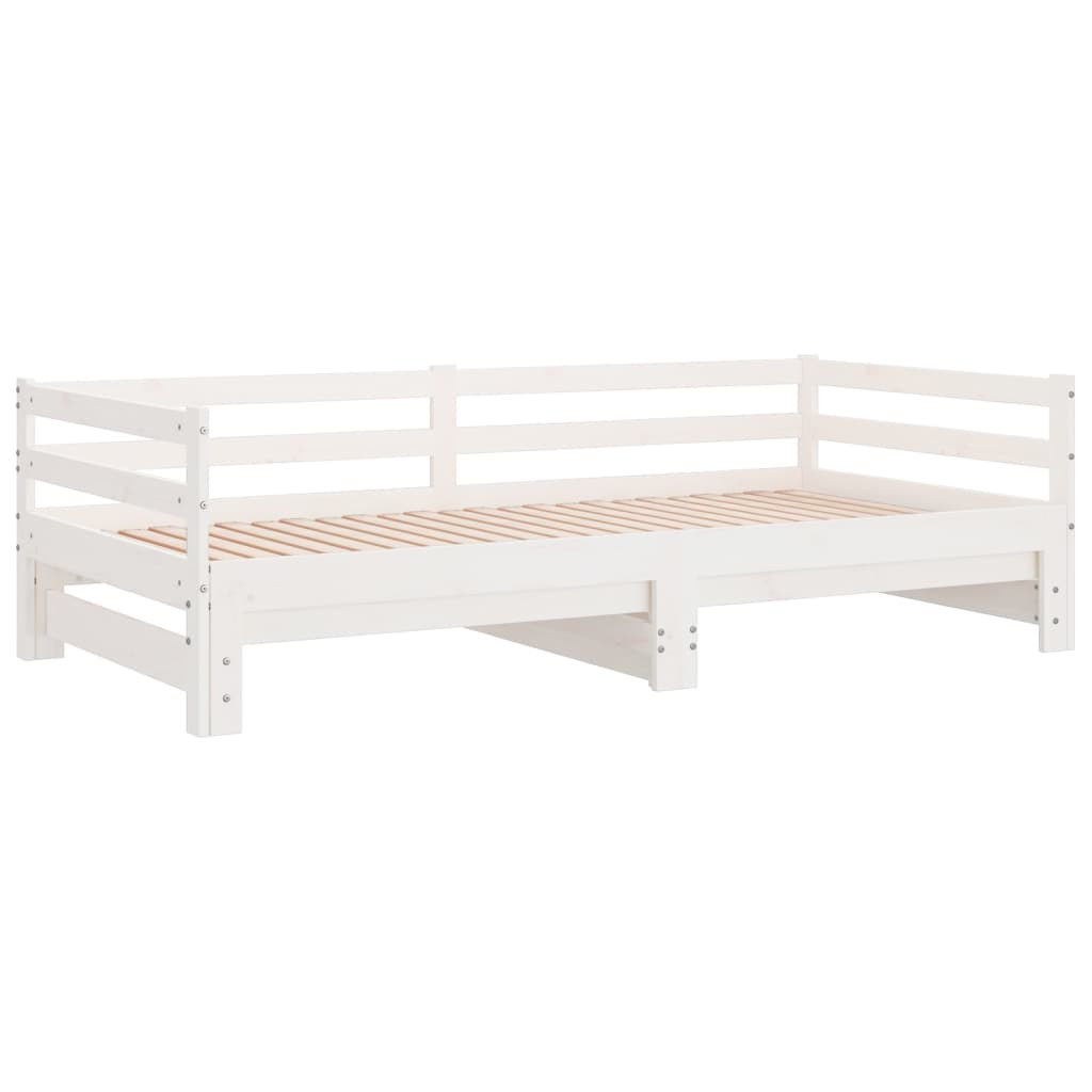 Dnevni krevet na izvlačenje bez madraca bijeli 80x200 cm