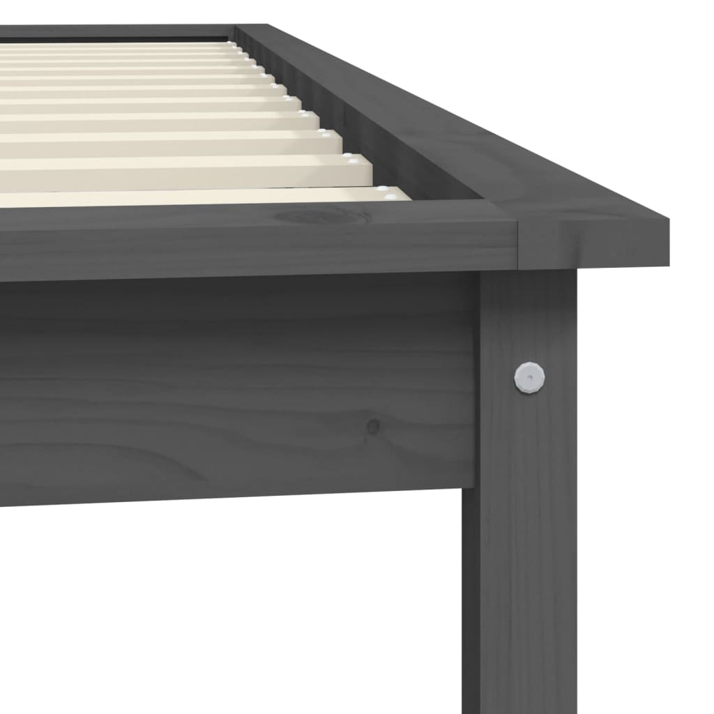 Okvir za krevet sivi 100 x 200 cm od masivne borovine