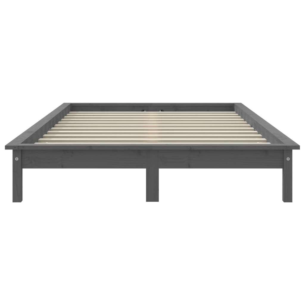 Okvir za krevet sivi 120 x 200 cm od masivne borovine